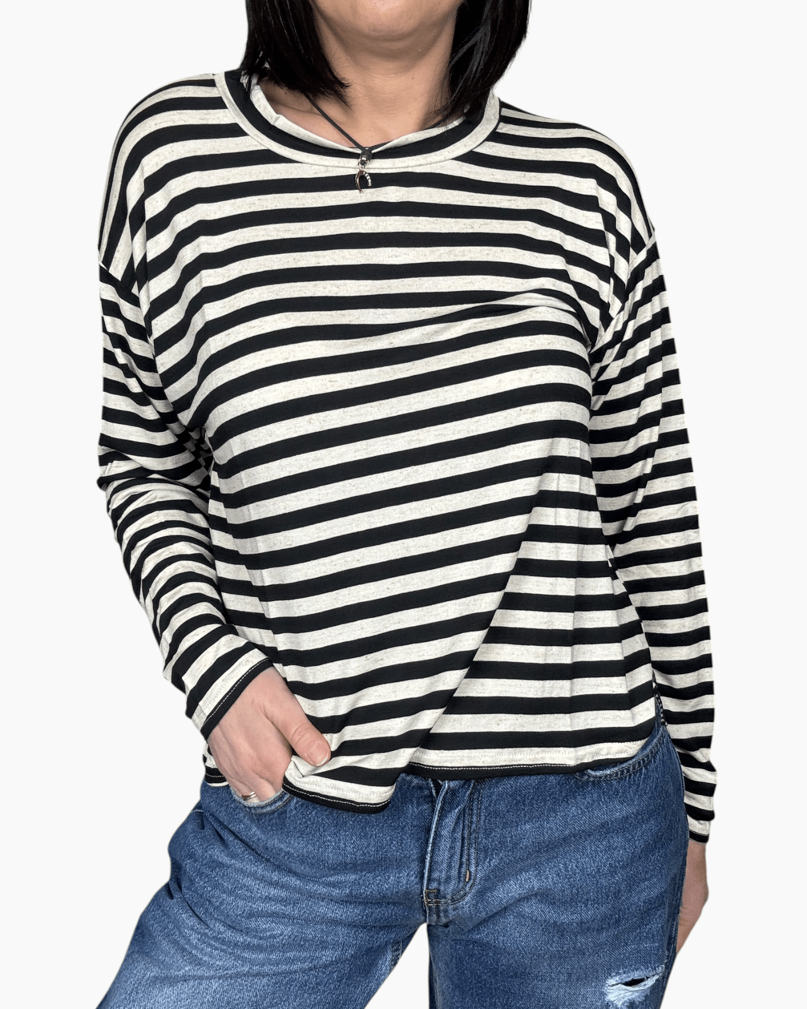 MAGLIETTA RIGATA A SCATOLA SUSY MIX - XE BLU ABBIGLIAMENTO