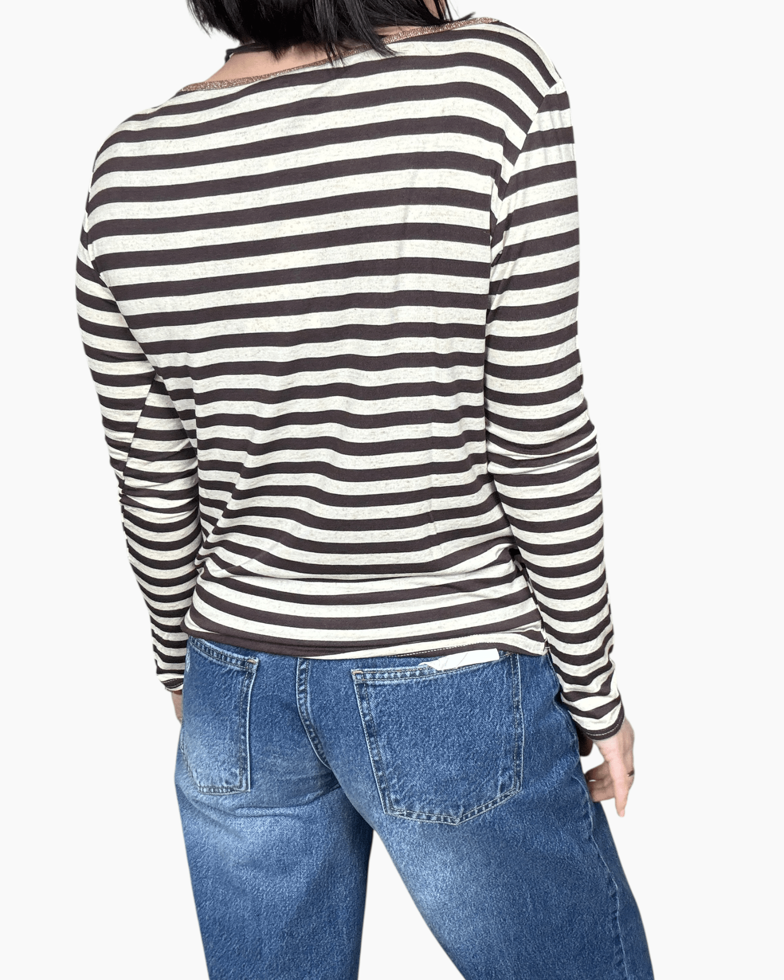 MAGLIETTA RIGATA CON PROFILO SUSY MIX - XE BLU ABBIGLIAMENTO