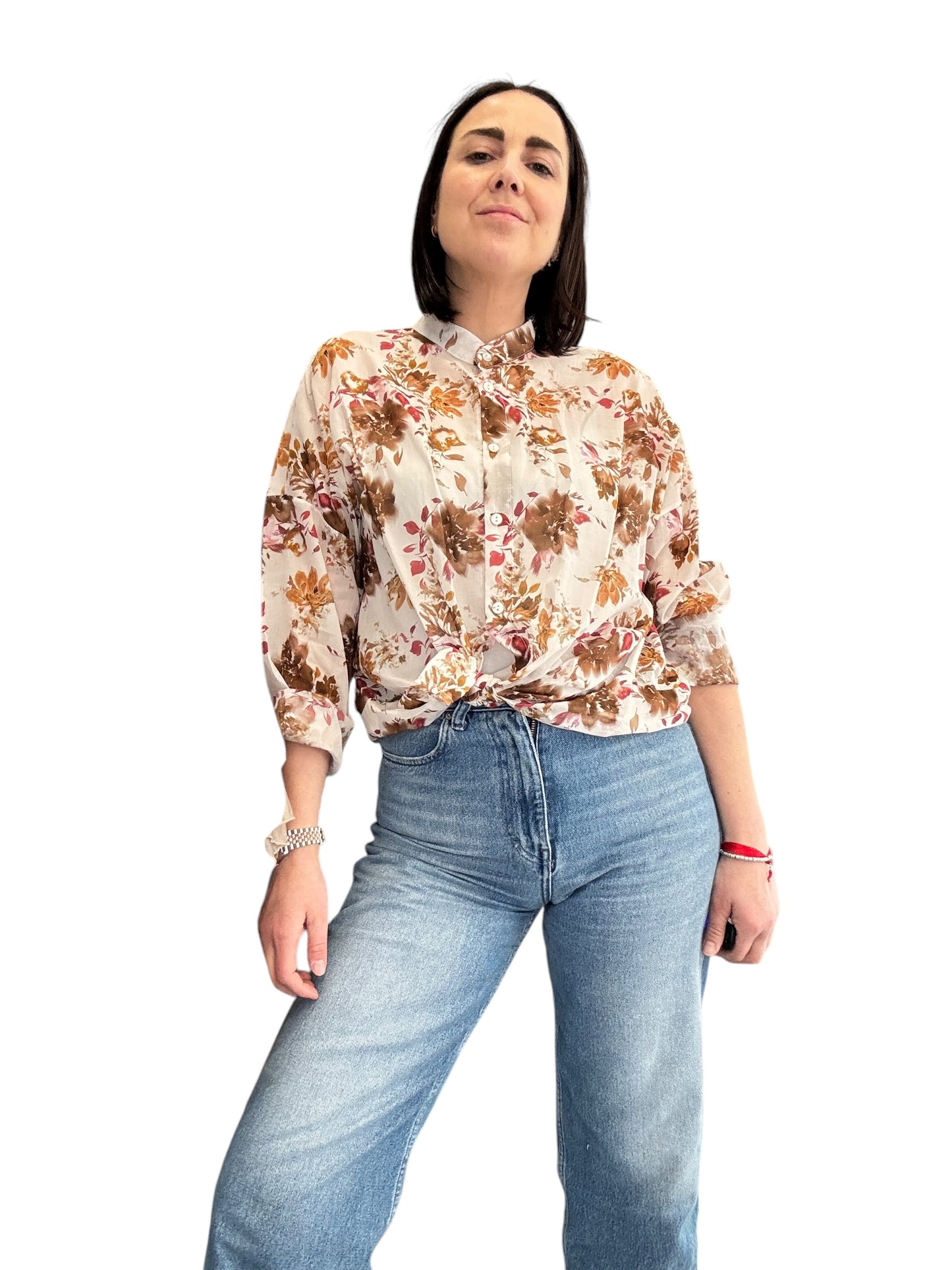 CAMICIA COLLO COREANA A FIORI SUSY MIX