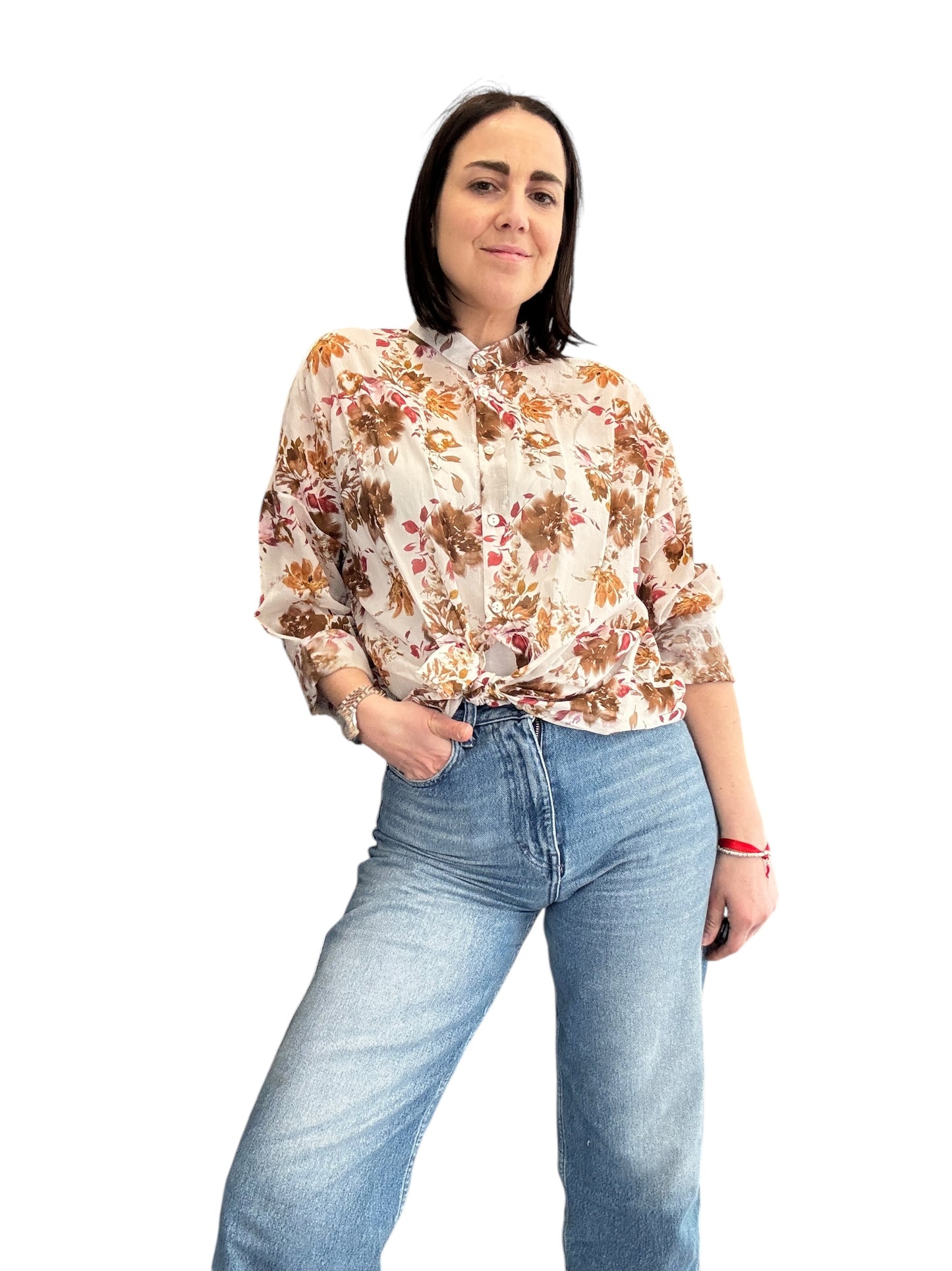 CAMICIA COLLO COREANA A FIORI SUSY MIX