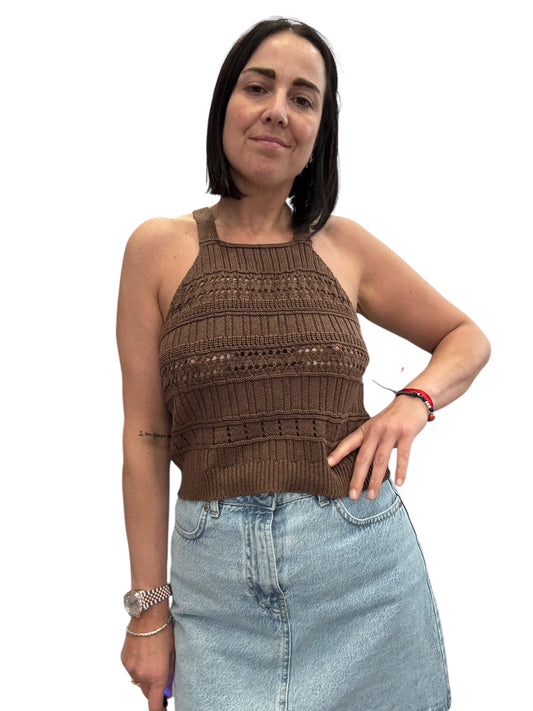 TOP CROCHET SCOLLO AMERICANA