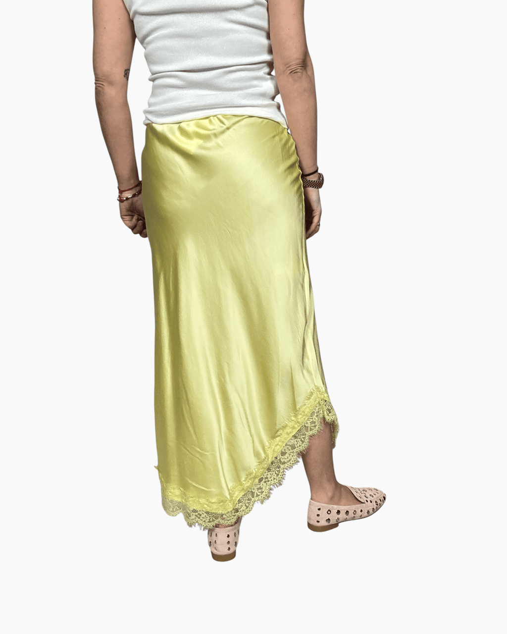 GONNA IN RASO CON PIZZO SUSY MIX - XE BLU ABBIGLIAMENTO