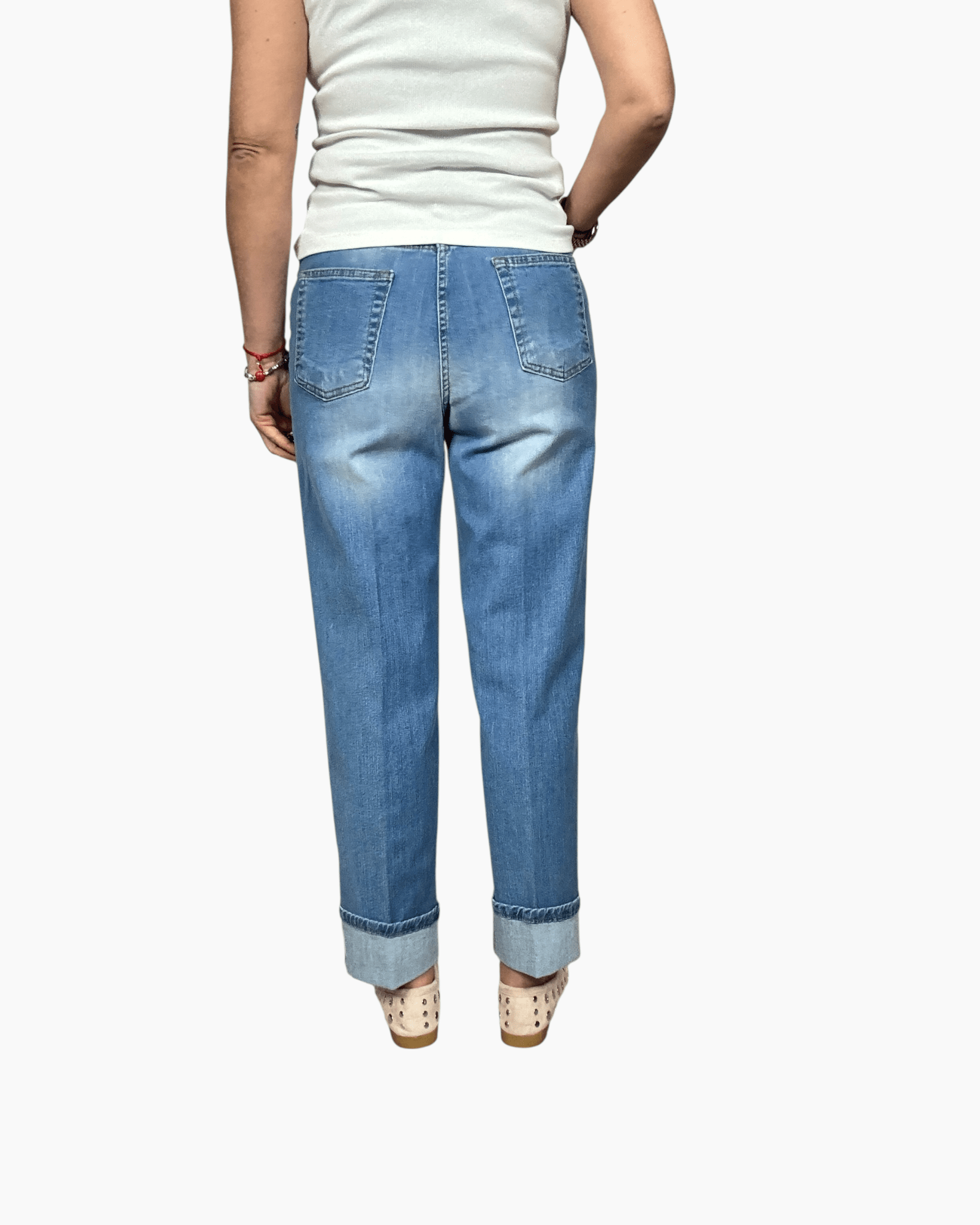 JEANS CON RISVOLTO SUSY MIX - XE BLU ABBIGLIAMENTO