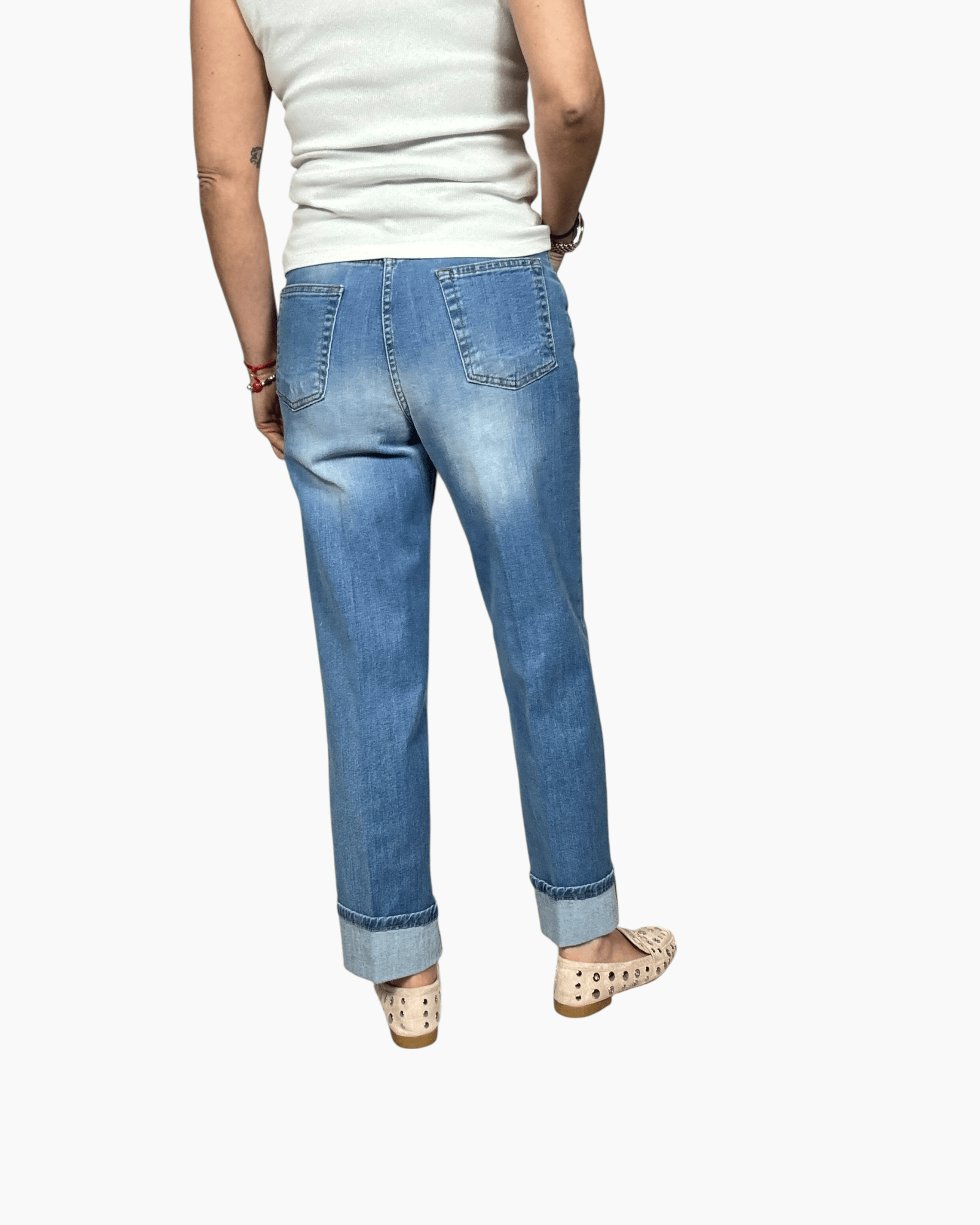 JEANS CON RISVOLTO SUSY MIX - XE BLU ABBIGLIAMENTO