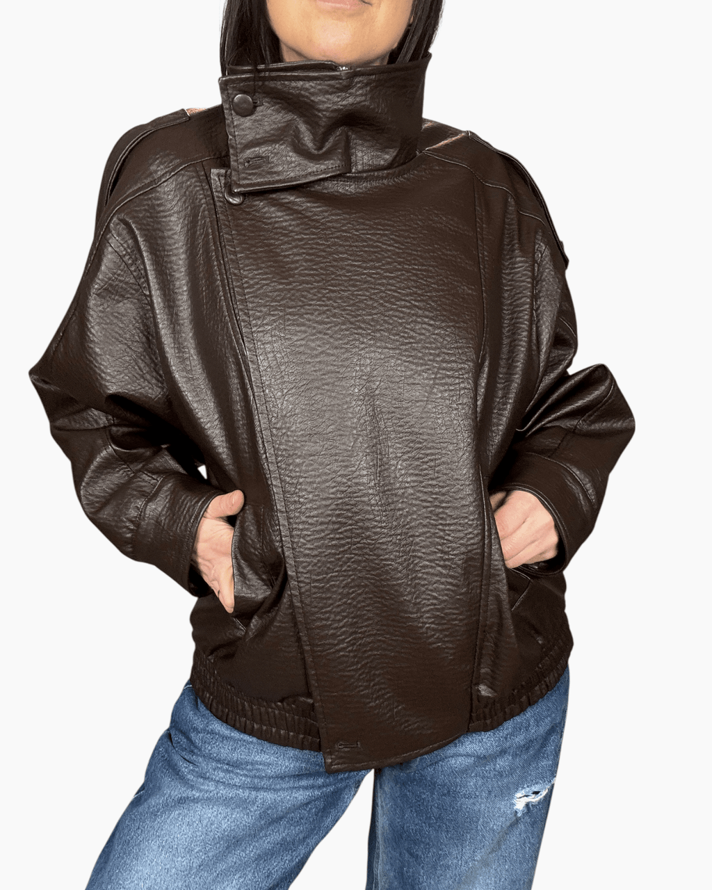 BOMBER IN ECOPELLE SUSY MIX - XE BLU ABBIGLIAMENTO