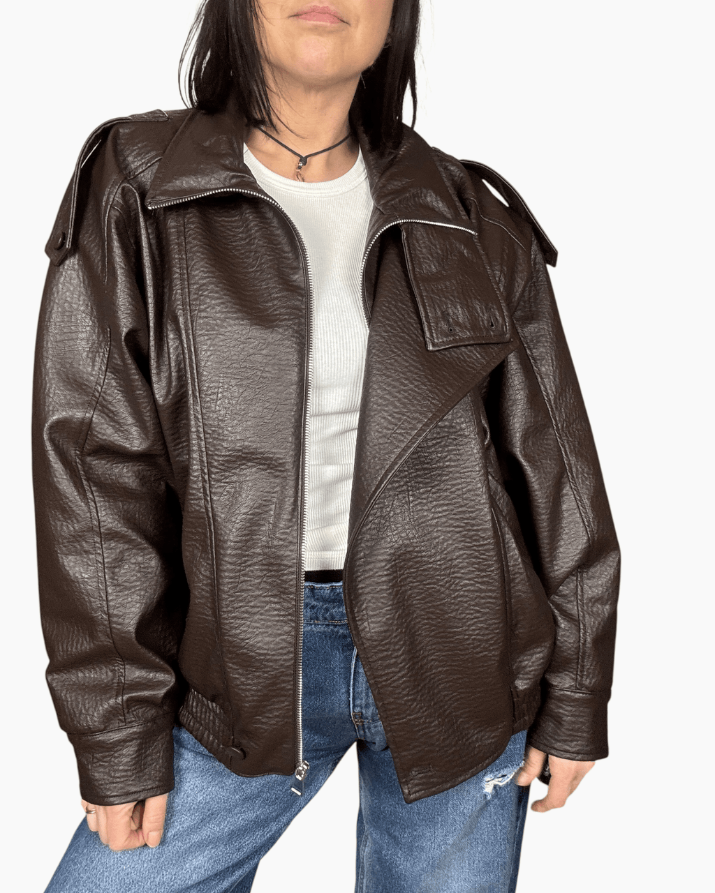 BOMBER IN ECOPELLE SUSY MIX - XE BLU ABBIGLIAMENTO