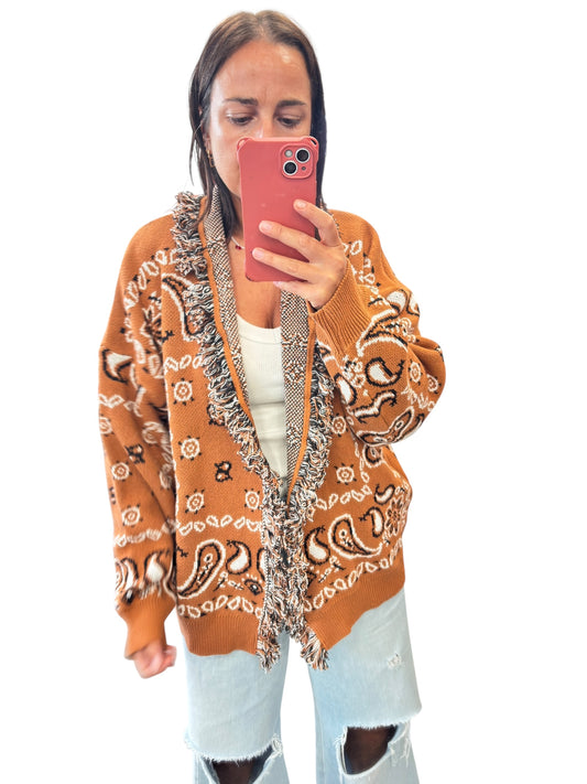 CARDIGAN STAMPA BANDANA MOTEL