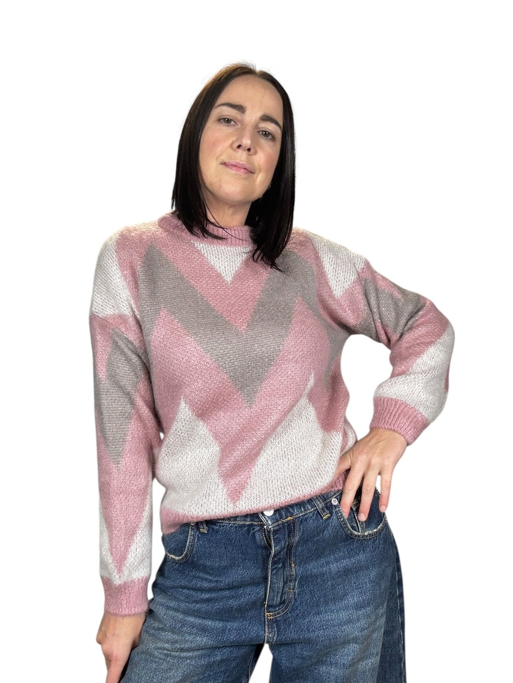 MAGLIA GEOMETRICA VICOLO - XE BLU ABBIGLIAMENTO