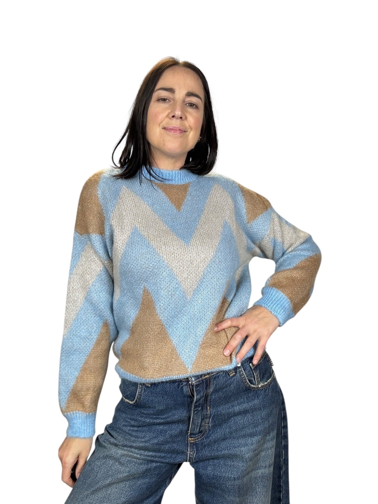 MAGLIA GEOMETRICA VICOLO - XE BLU ABBIGLIAMENTO