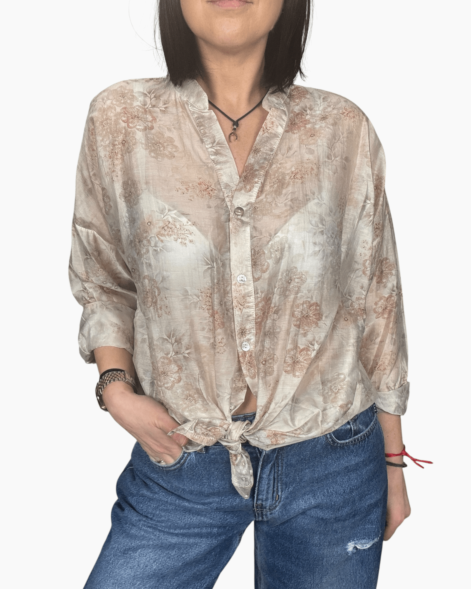 CAMICIA FLOREALE SUSY MIX - XE BLU ABBIGLIAMENTO