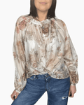 CAMICIA MANICA A KIMONO STAMPA FLOREALE SUSY MIX - XE BLU ABBIGLIAMENTO