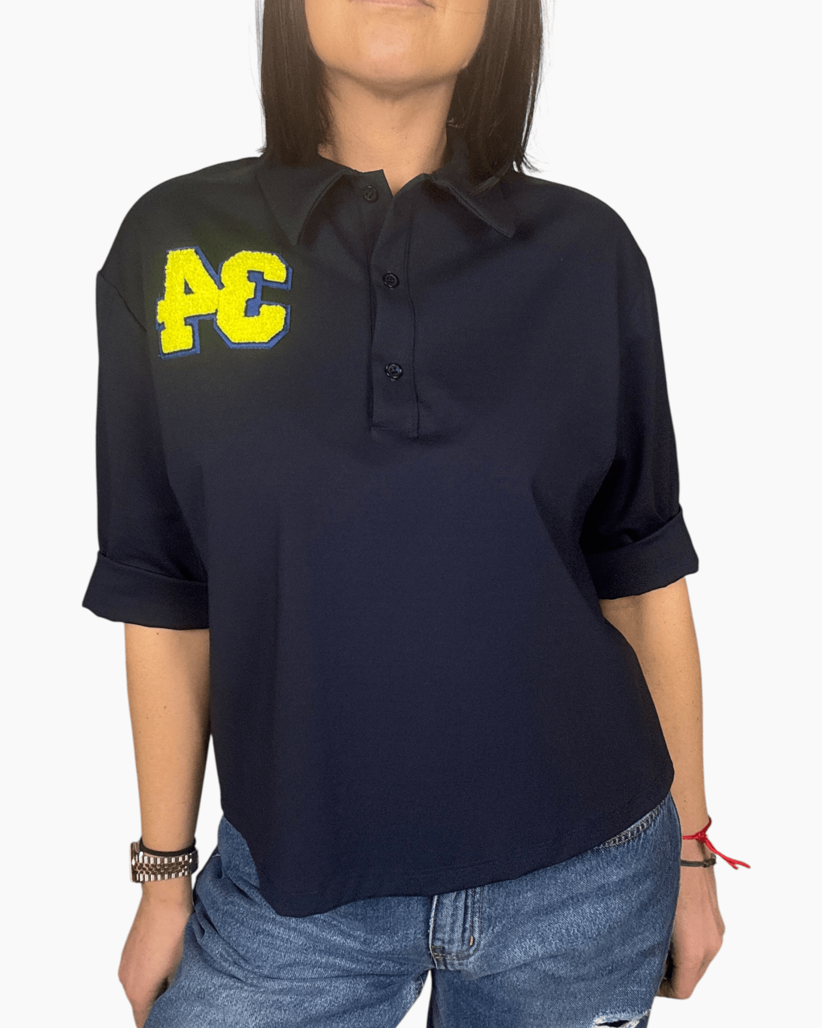 MAGLIETTA CON PATCH SUSY MIX - XE BLU ABBIGLIAMENTO