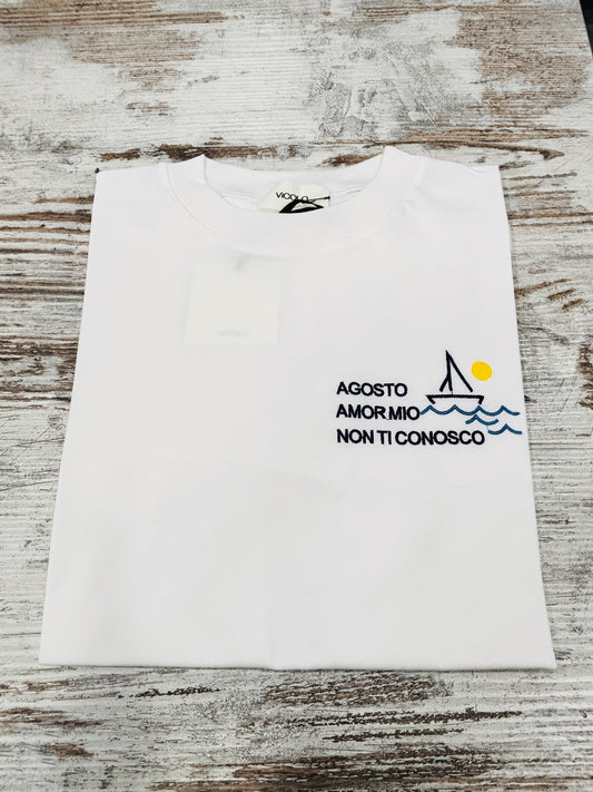 T-SHIRT AGOSTO AMOR MIO NON TI CONOSCO VICOLO