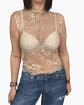 TOP IN PIZZO CON ALAMARI HAVEONE - XE BLU ABBIGLIAMENTO