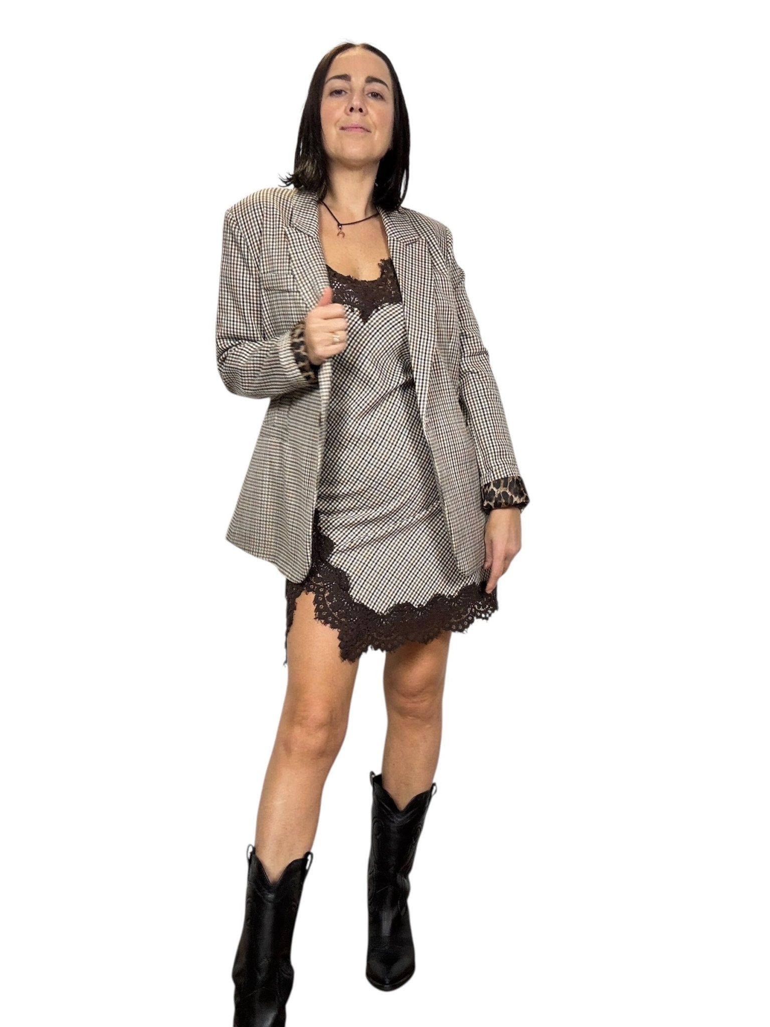 ABITO A SOTTOVESTE CHECK HAVEONE - XE BLU ABBIGLIAMENTO