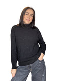 MAGLIA COLLO A LUPETTO CON MICROPAILLETTES HAVEONE - XE BLU ABBIGLIAMENTO