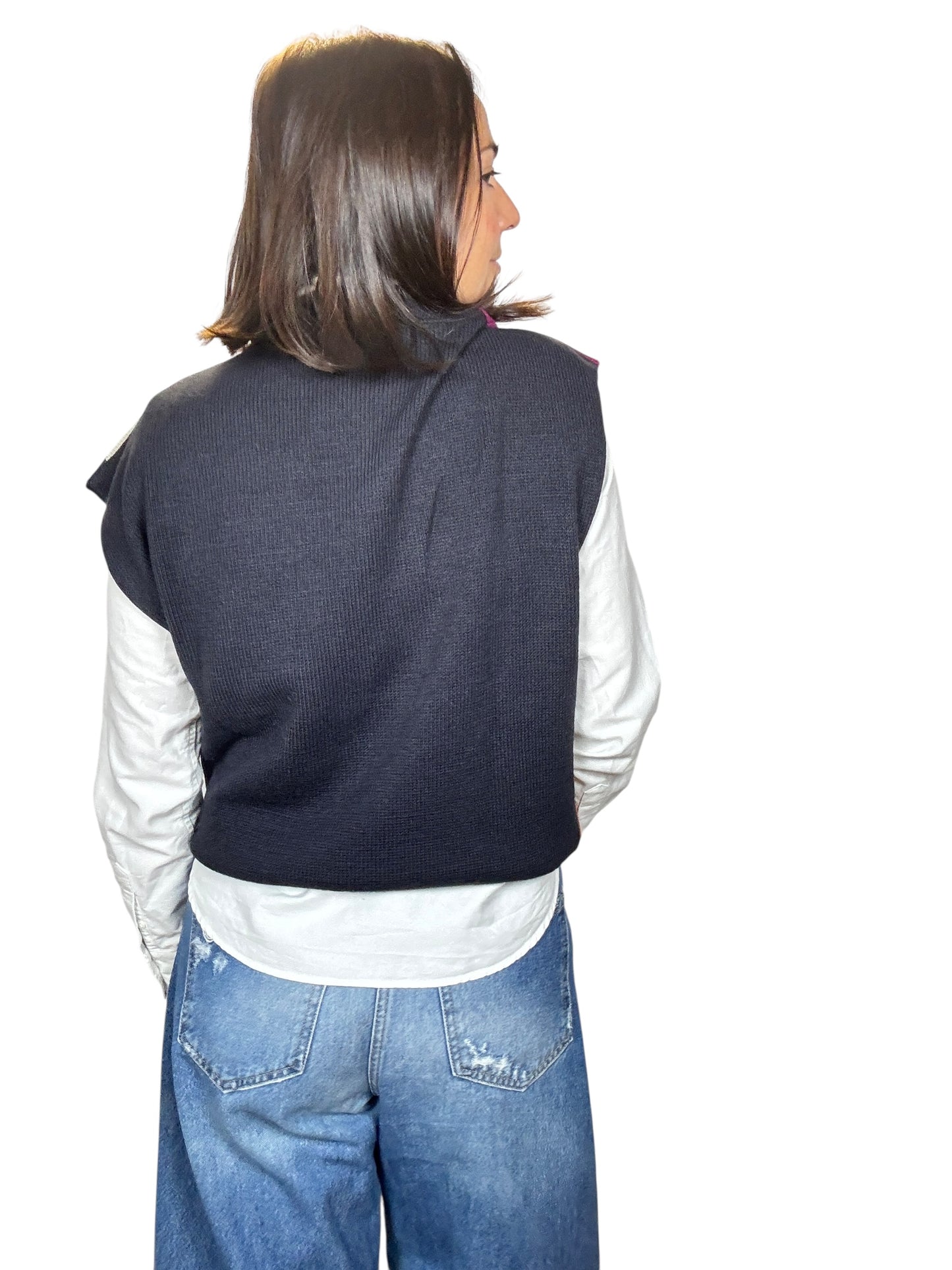 GILET A ROMBI TENSIONE IN
