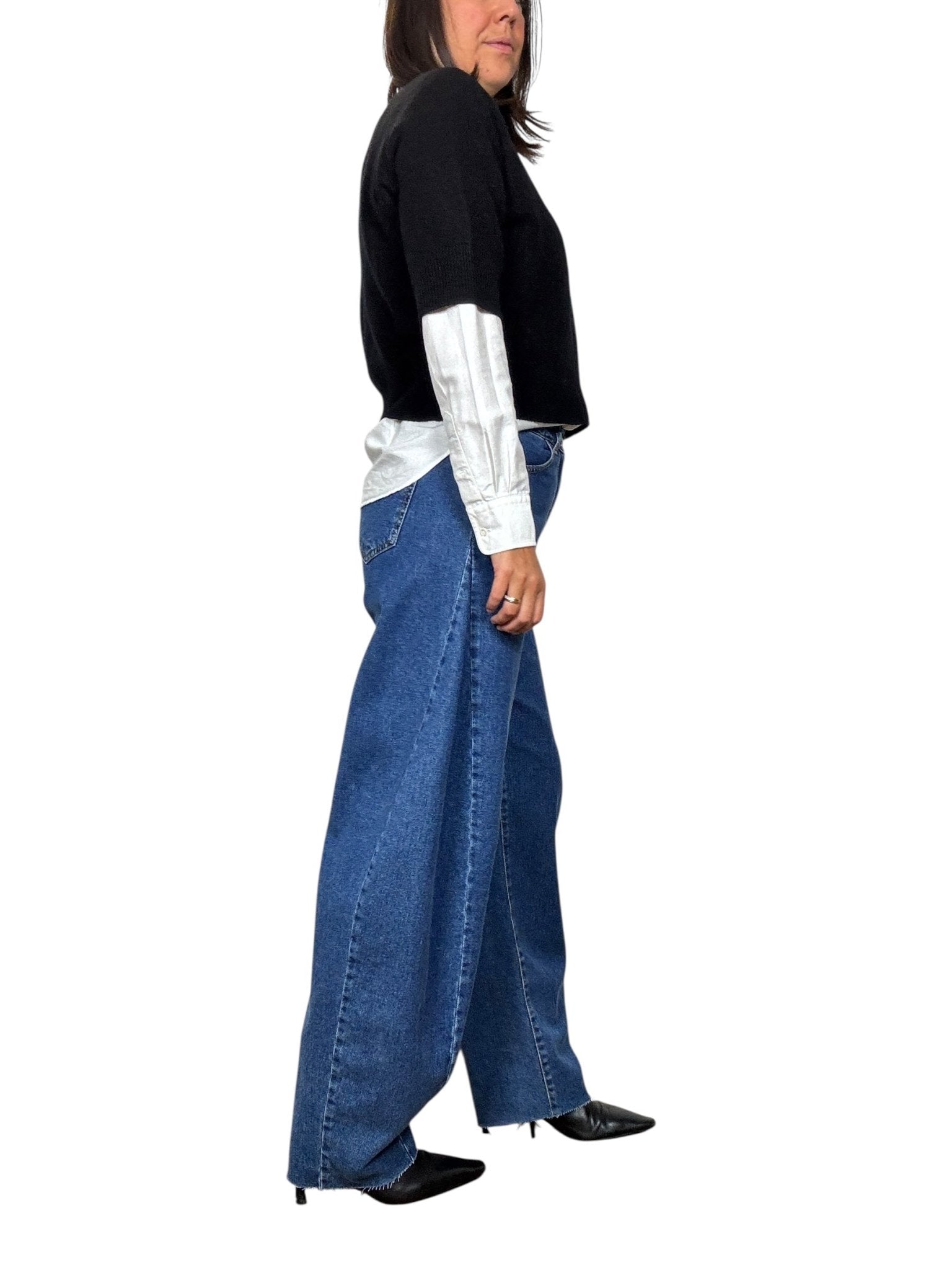 JEANS CARROT CUCITURA TENSIONE IN - XE BLU ABBIGLIAMENTO