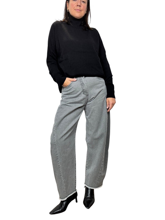 JEANS CARROT GRIGIO TENSIONE IN