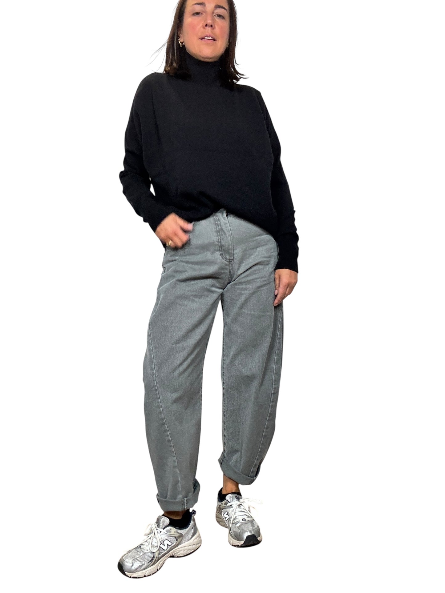 JEANS CARROT GRIGIO TENSIONE IN