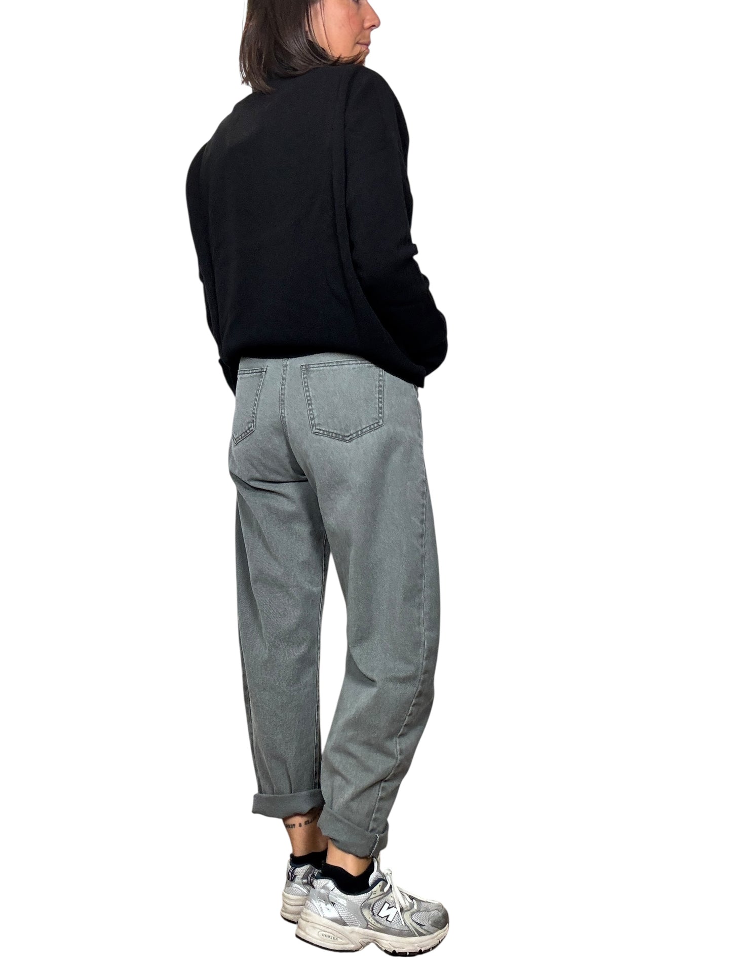 JEANS CARROT GRIGIO TENSIONE IN