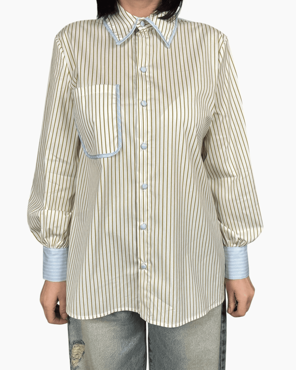 CAMICIA CON PROFILO IN CONTRASTO DIXIE - XE BLU ABBIGLIAMENTO