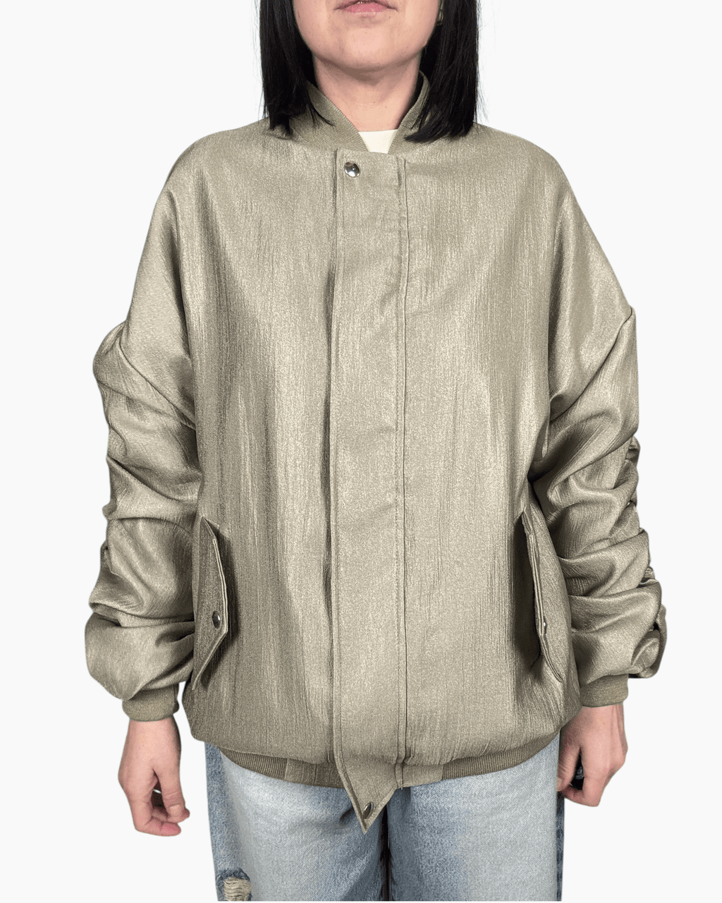 BOMBER MANICA ARRICCIATA DIXIE - XE BLU ABBIGLIAMENTO