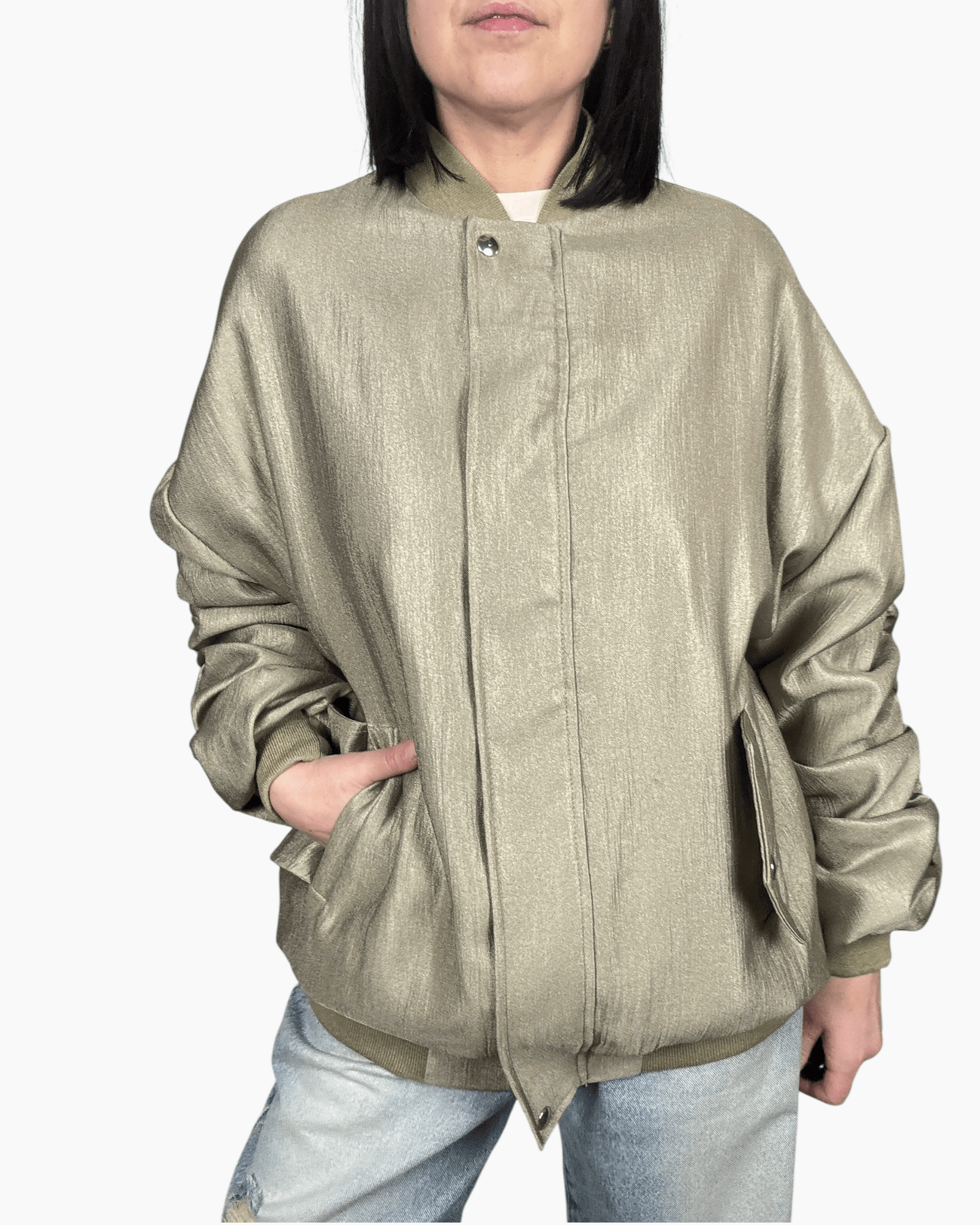 BOMBER MANICA ARRICCIATA DIXIE - XE BLU ABBIGLIAMENTO