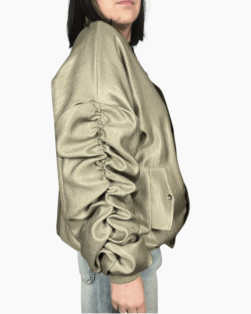 BOMBER MANICA ARRICCIATA DIXIE - XE BLU ABBIGLIAMENTO