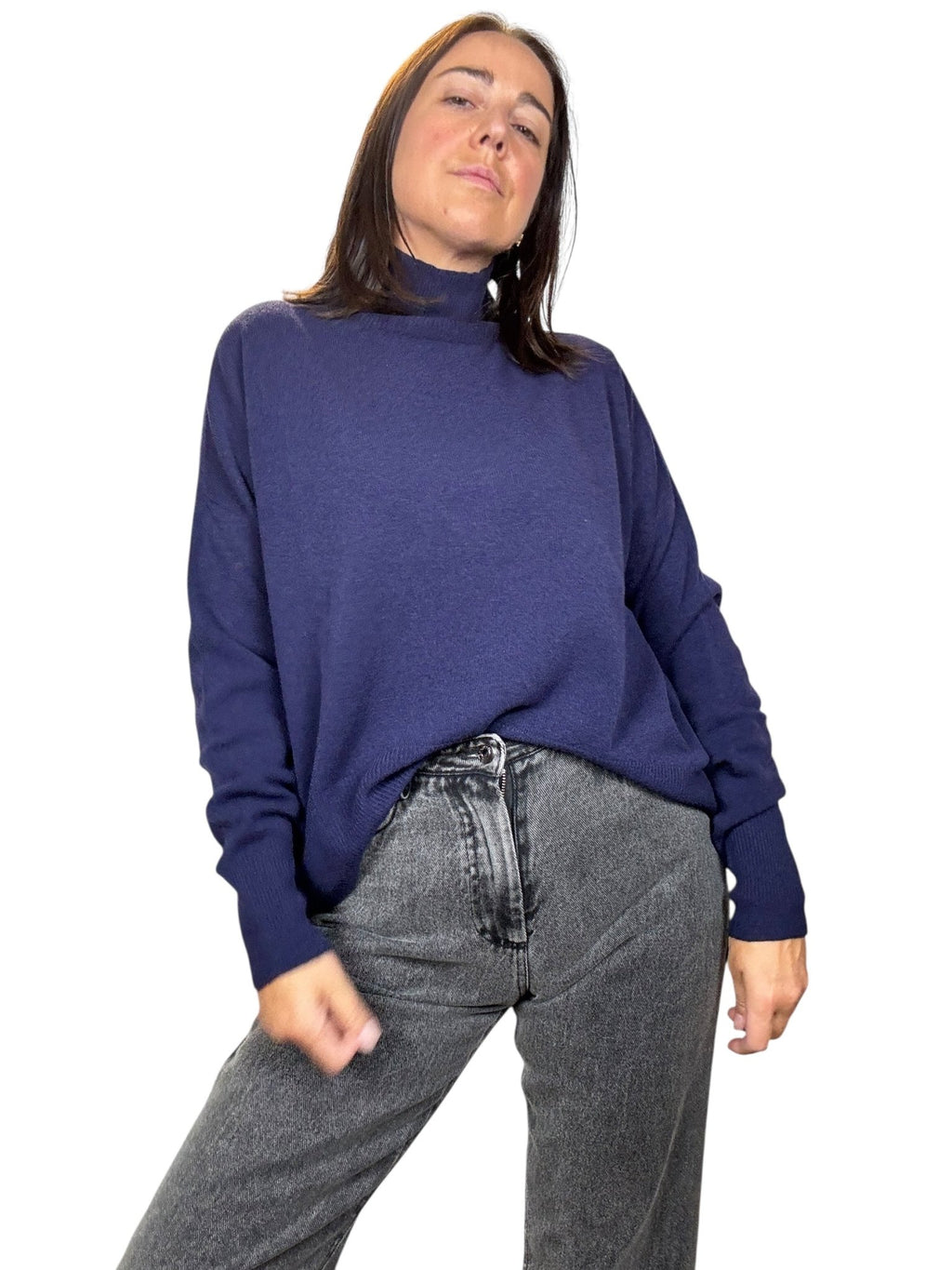 LUPETTO STONDATO MISTO LANA KONTATTO - XE BLU ABBIGLIAMENTO