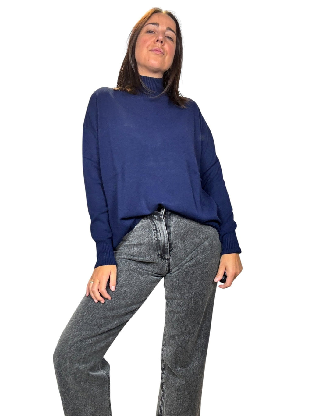 LUPETTO STONDATO IN VISCOSA KONTATTO - XE BLU ABBIGLIAMENTO