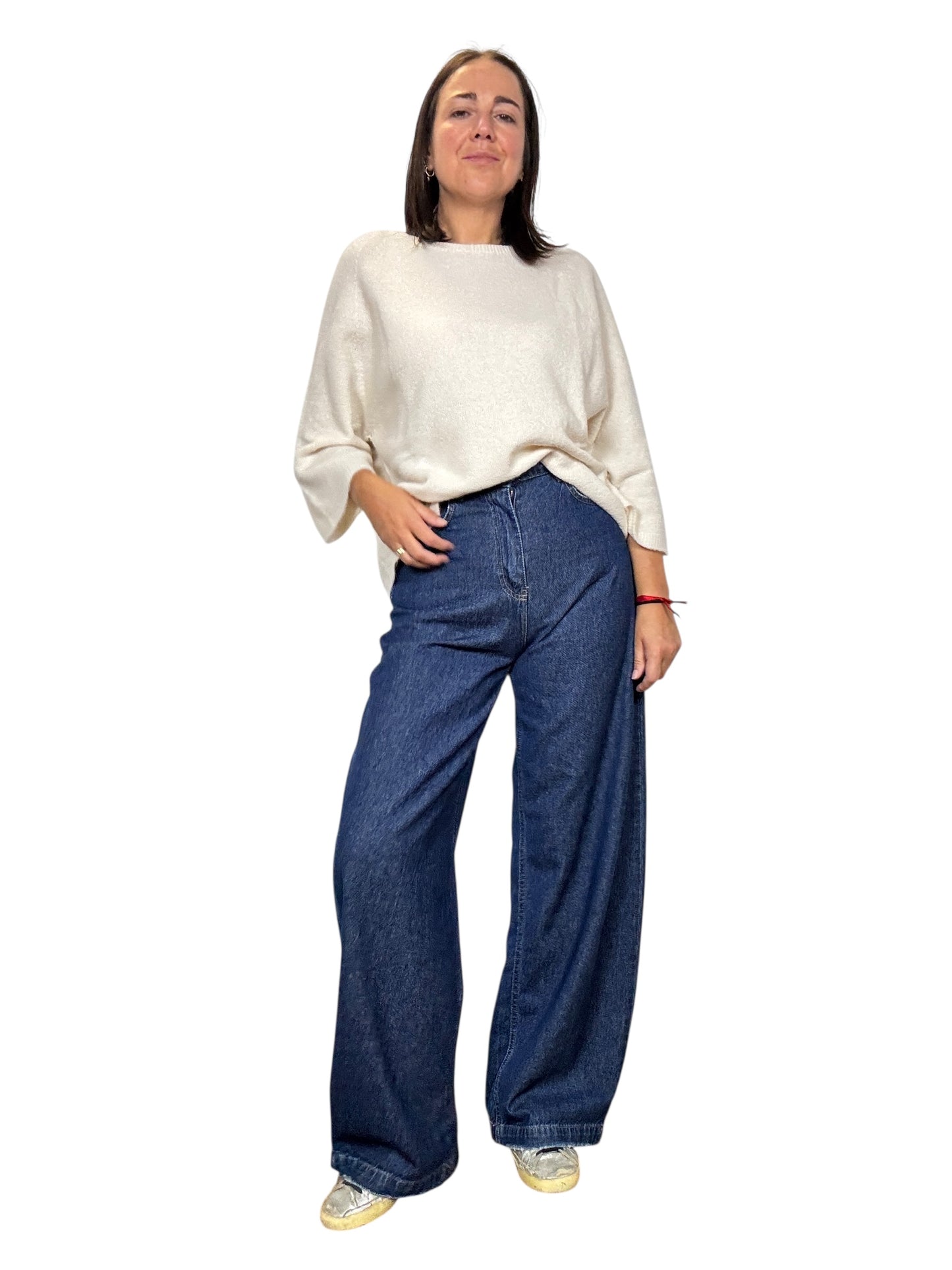 JEANS A PALAZZO DRITTO TENSIONE IN