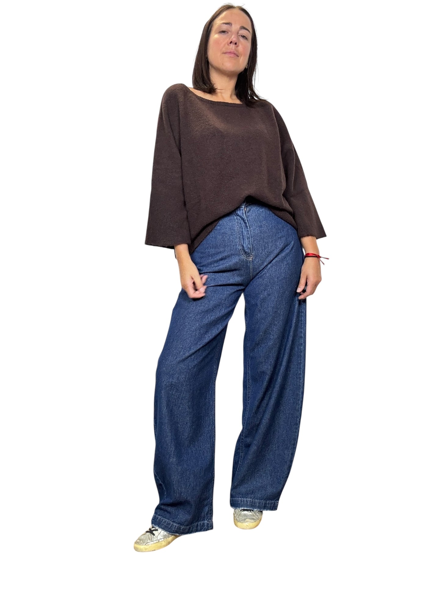 JEANS A PALAZZO DRITTO TENSIONE IN