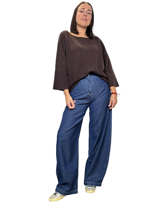 JEANS A PALAZZO DRITTO TENSIONE IN