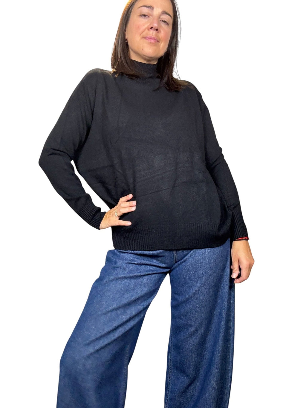 LUPETTO STONDATO IN VISCOSA KONTATTO - XE BLU ABBIGLIAMENTO