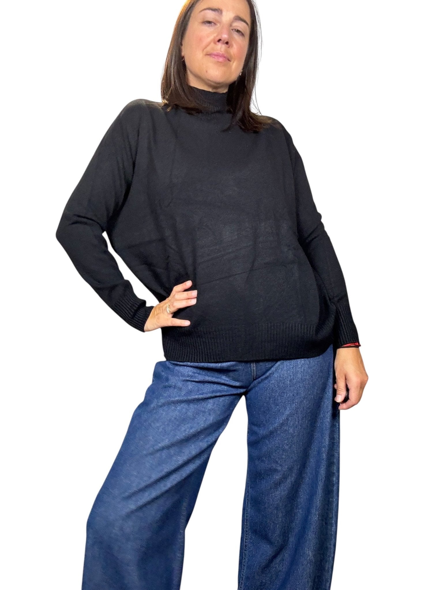 LUPETTO STONDATO IN VISCOSA KONTATTO - XE BLU ABBIGLIAMENTO