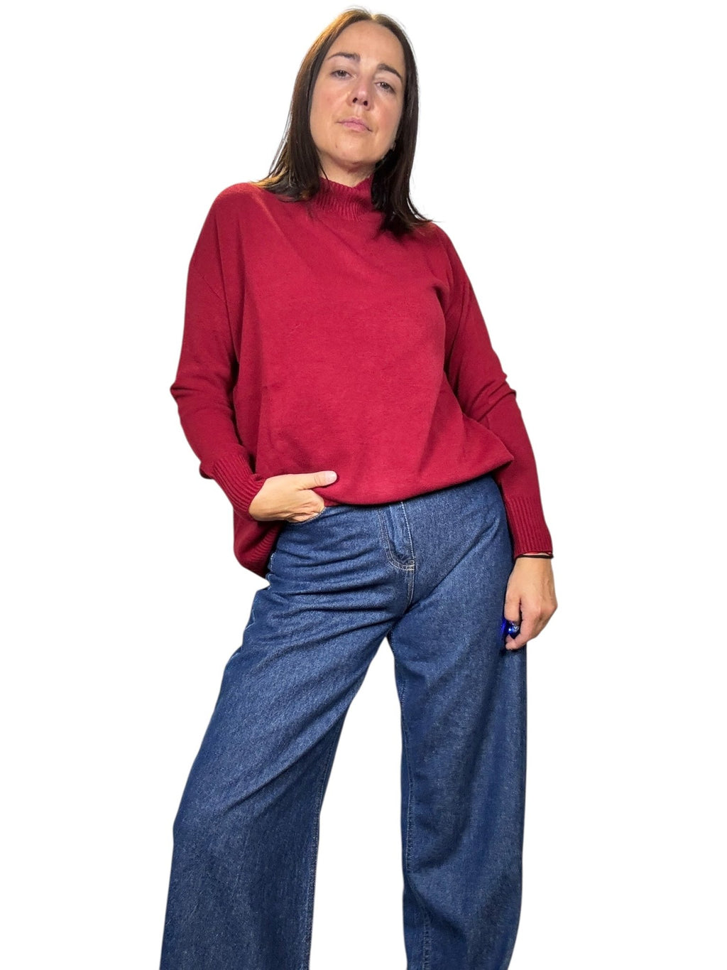 LUPETTO STONDATO IN VISCOSA KONTATTO - XE BLU ABBIGLIAMENTO