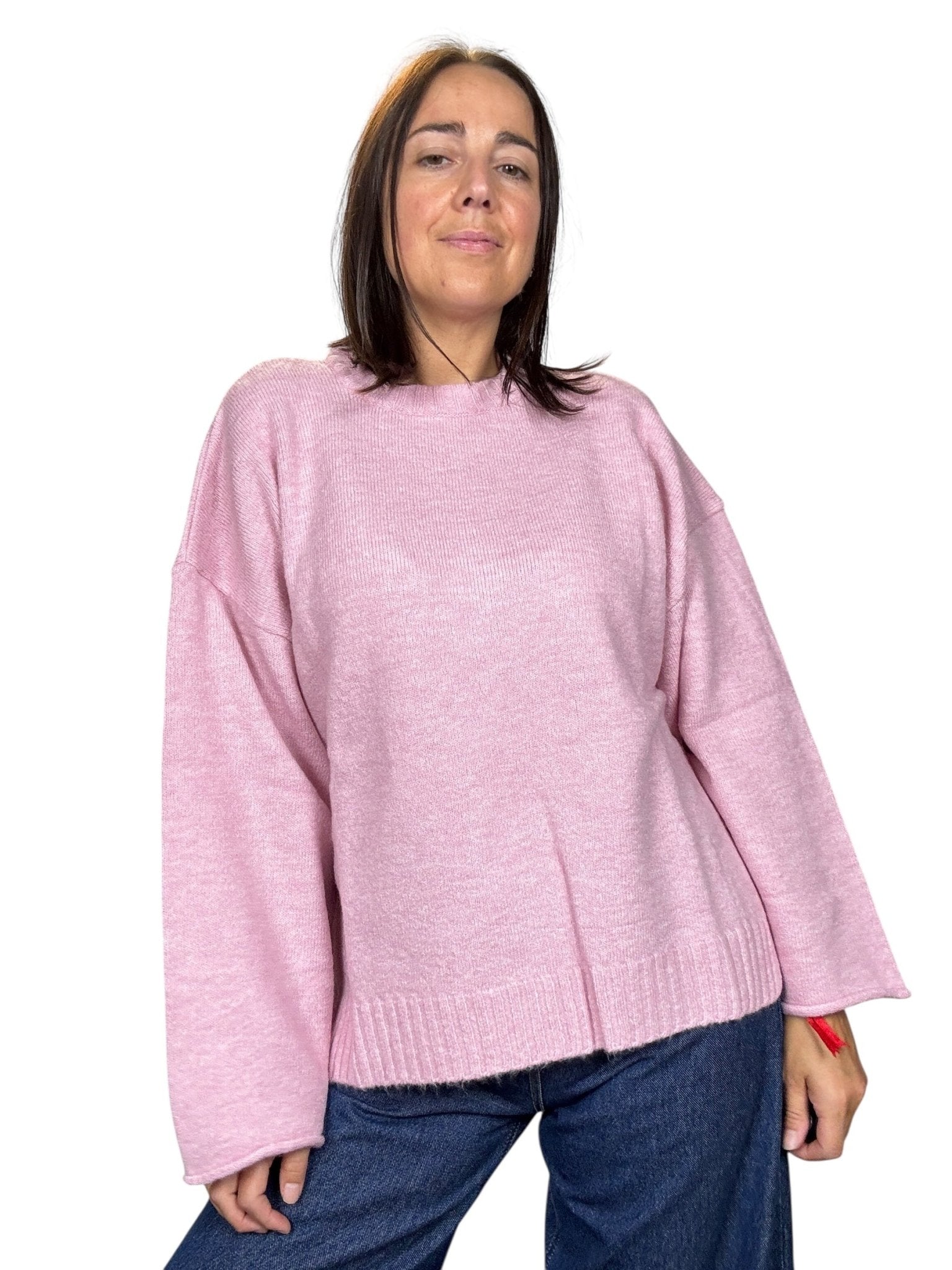 MAGLIA GIROCOLLO OVER CON MANICA LARGA KONTATTO - XE BLU ABBIGLIAMENTO