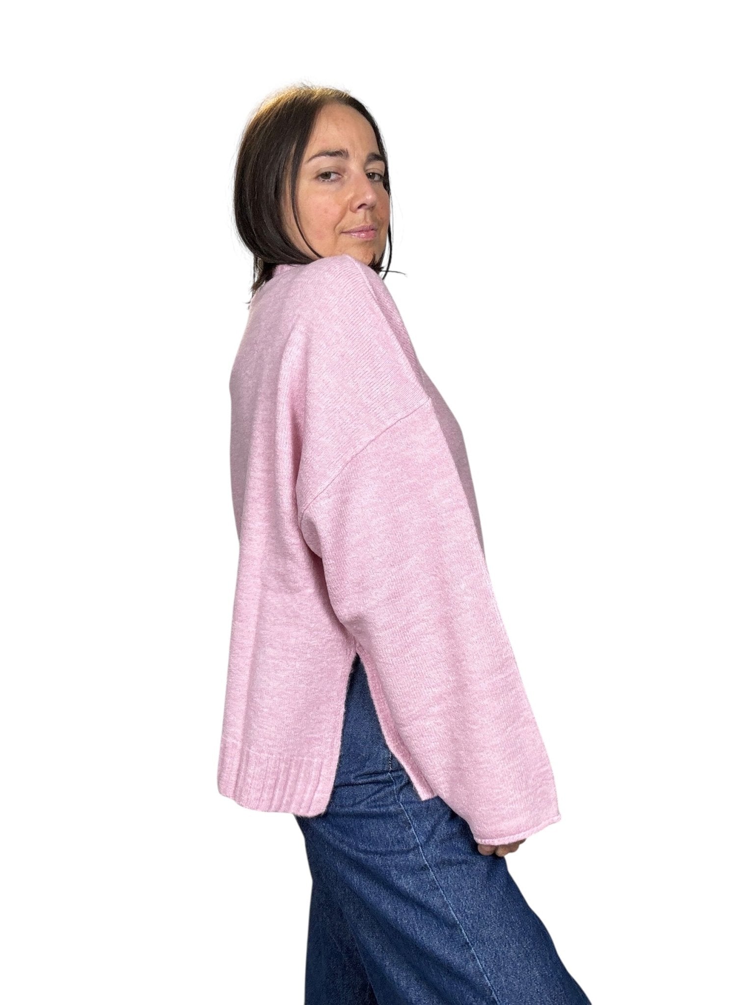 MAGLIA GIROCOLLO OVER CON MANICA LARGA KONTATTO - XE BLU ABBIGLIAMENTO