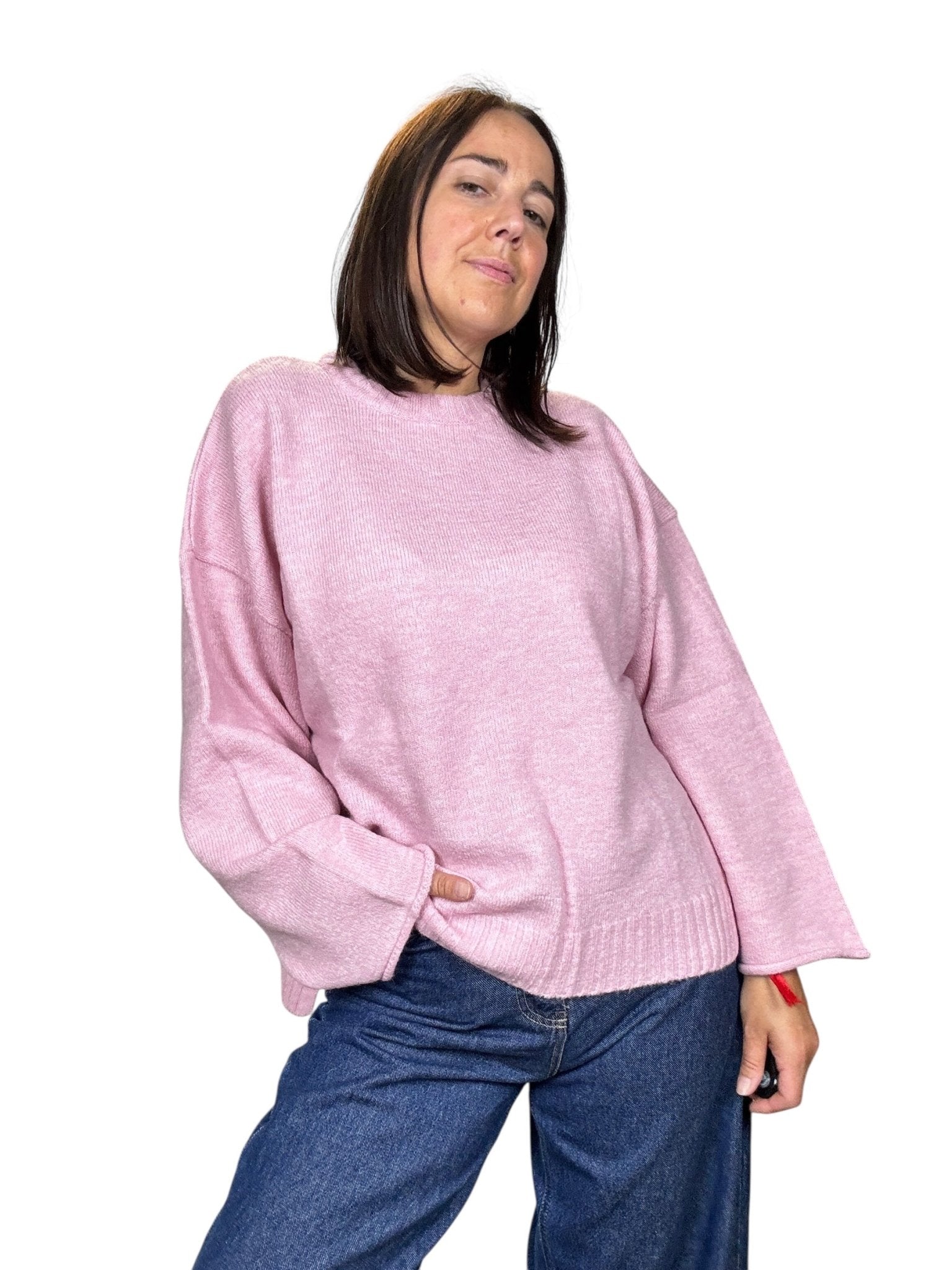 MAGLIA GIROCOLLO OVER CON MANICA LARGA KONTATTO - XE BLU ABBIGLIAMENTO