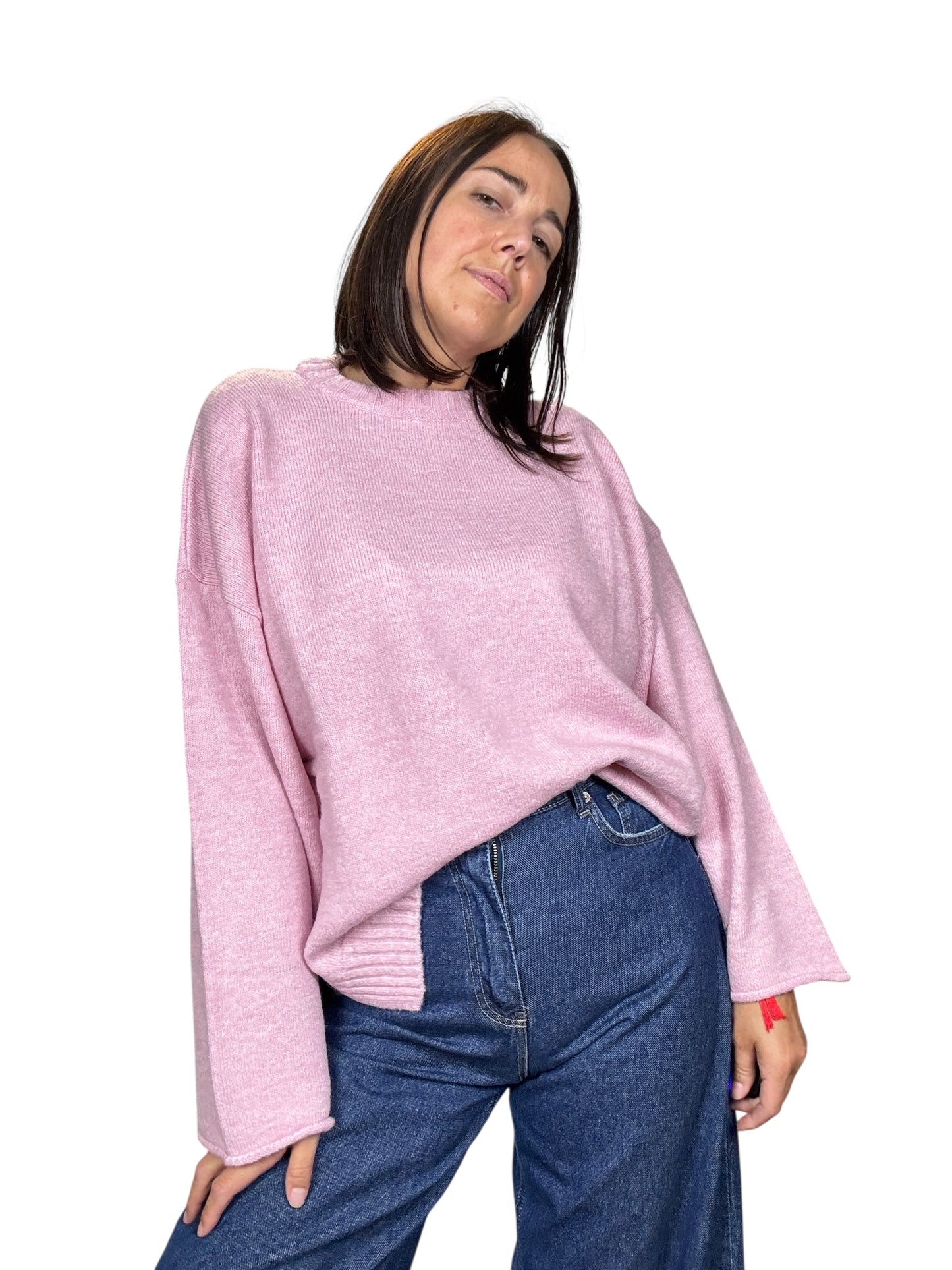 MAGLIA GIROCOLLO OVER CON MANICA LARGA KONTATTO