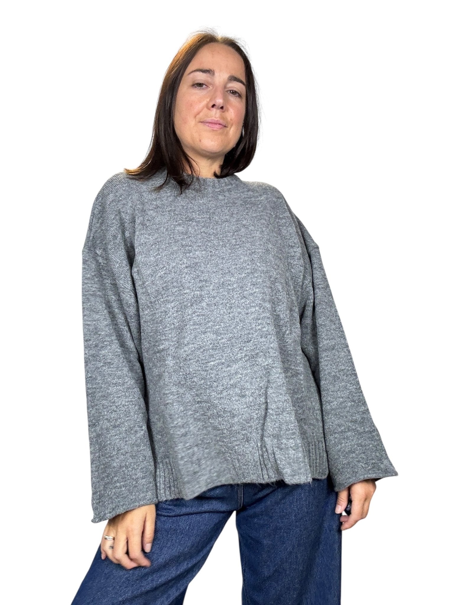 MAGLIA GIROCOLLO OVER CON MANICA LARGA KONTATTO - XE BLU ABBIGLIAMENTO