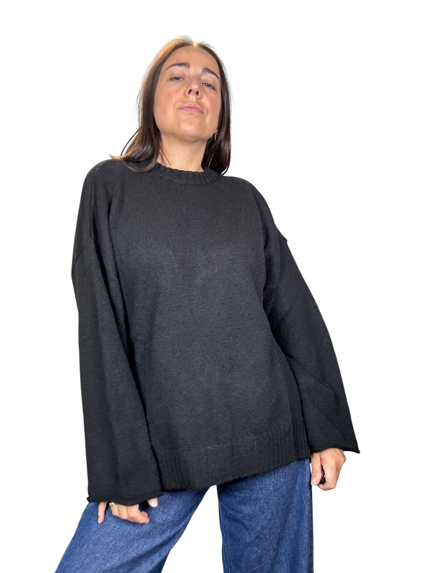 MAGLIA GIROCOLLO OVER CON MANICA LARGA KONTATTO