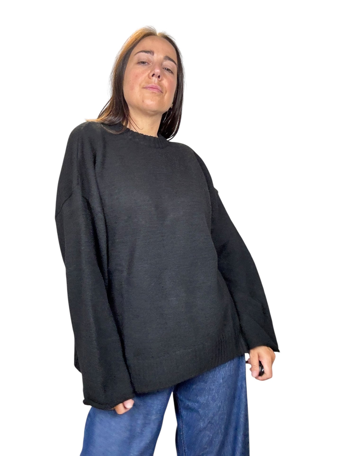 MAGLIA GIROCOLLO OVER CON MANICA LARGA KONTATTO
