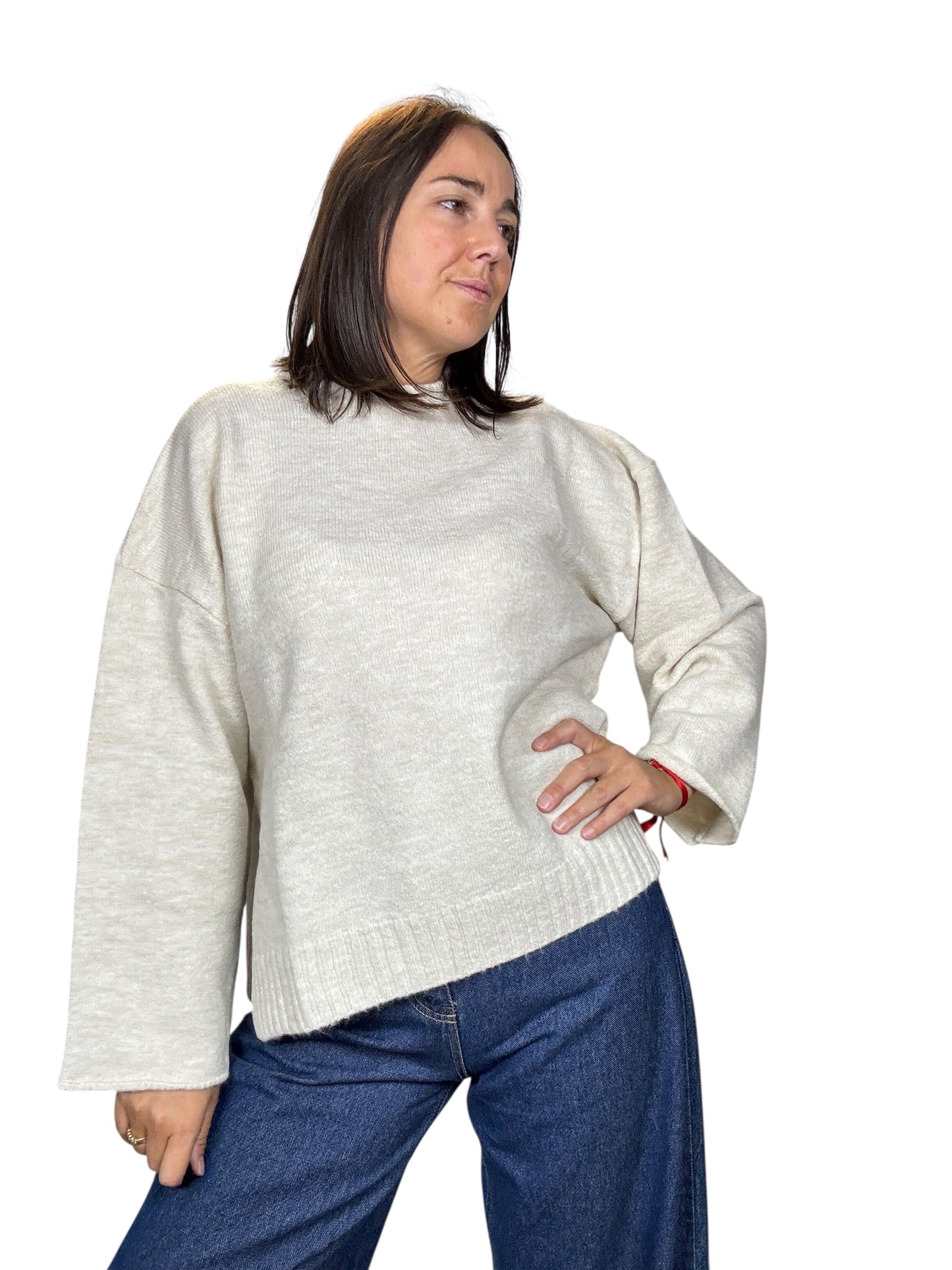 MAGLIA GIROCOLLO OVER CON MANICA LARGA KONTATTO