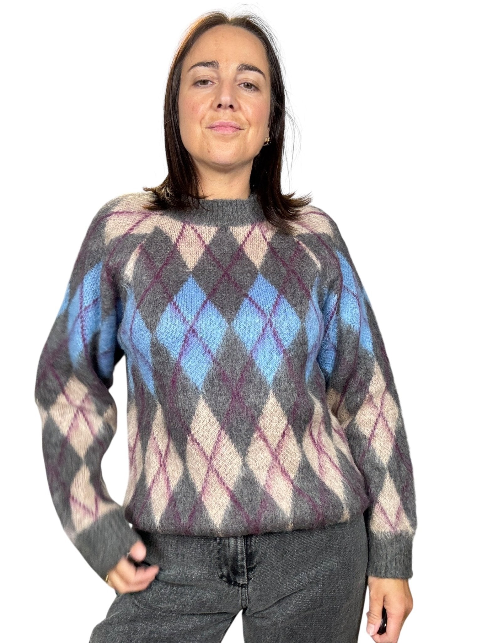 MAGLIA A ROMBI KONTATTO - XE BLU ABBIGLIAMENTO