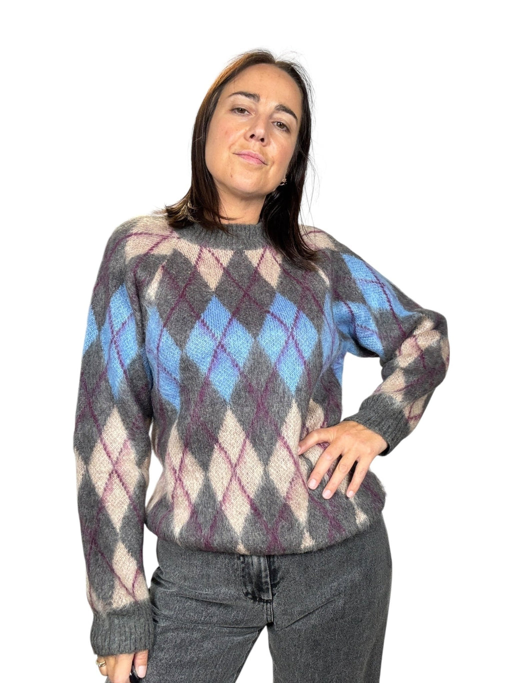 MAGLIA A ROMBI KONTATTO - XE BLU ABBIGLIAMENTO