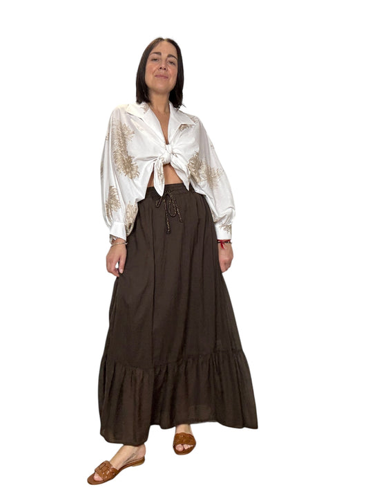 CAMICIA ANNODATA CON RICAMI SUSY MIX