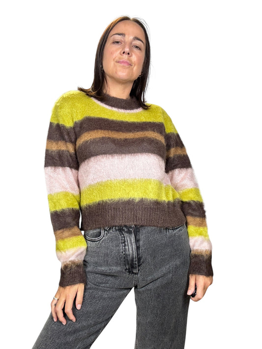 MAGLIA RIGHE ACIDO-MARRONE KONTATTO