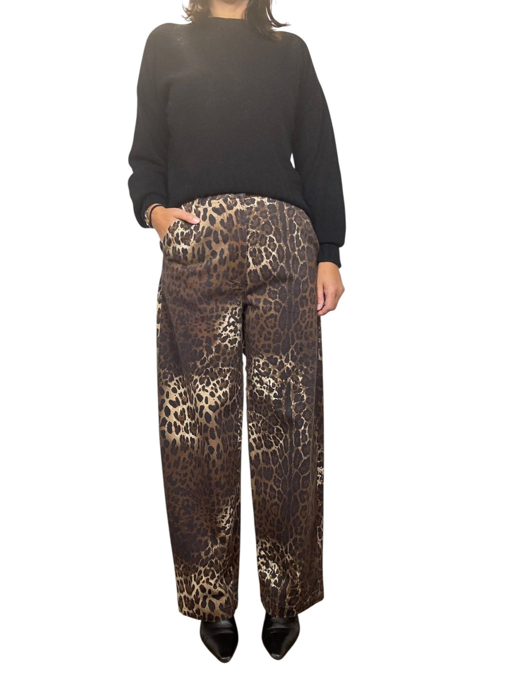 JEANS A PALAZZO MACULATO SUSY MIX - XE BLU ABBIGLIAMENTO